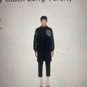 Opening Ceremony NWT Black Long Varsity Jacket size S wool and leather $495